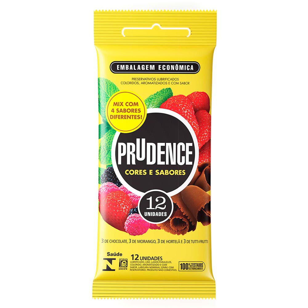 Comprar Preservativo Prudence Cor e Sabores Com 12 Unidades