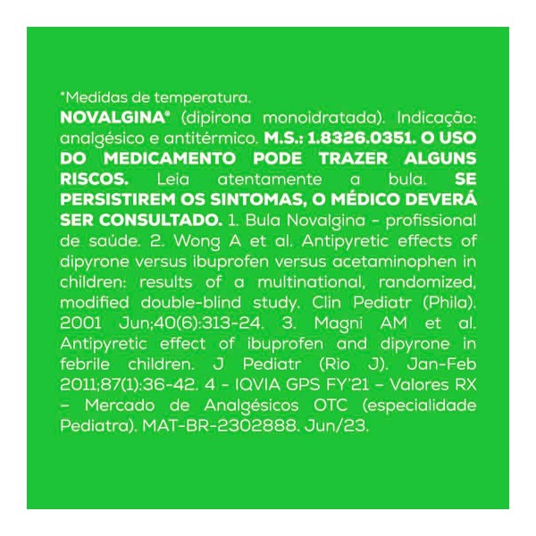 Novalgina Dipirona Monoidratada 50Mg/Ml Infantil Solução