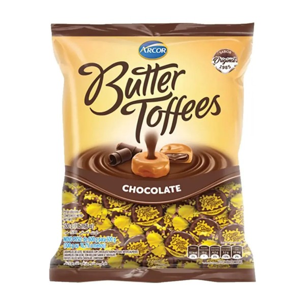 Bala Butter Toffees Sabor Chocolate 500G Arcor | Drogaria